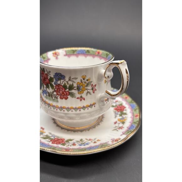 ￼Vintage Rosina Queens Bone China, Demitasse Teacup Cup Saucer Flowers Of Amaran - Picture 15 of 16